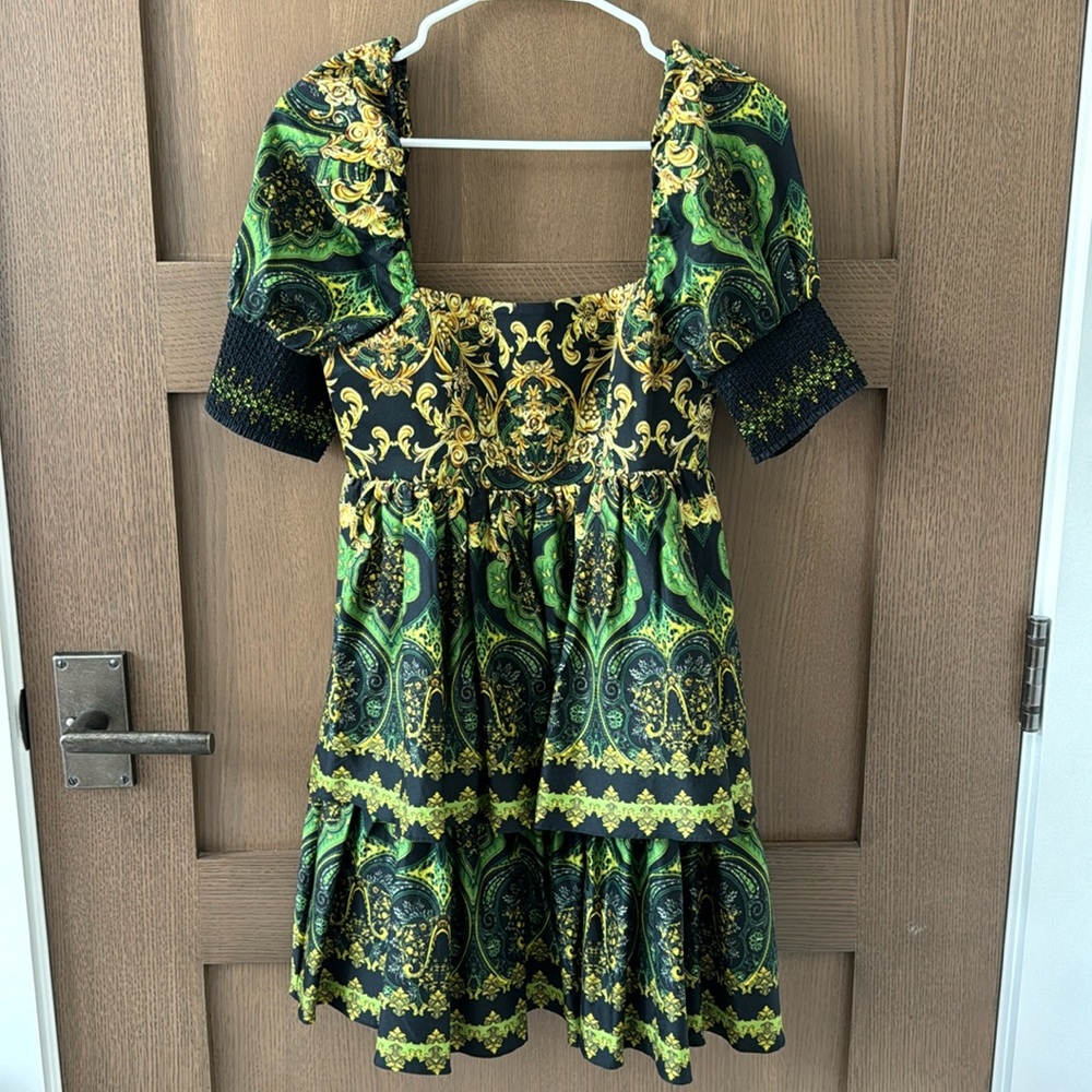 Alice + Olivia Emmou Tiered Mini Dress Sz 4 - Picture 2 of 6